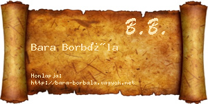 Bara Borbála névjegykártya